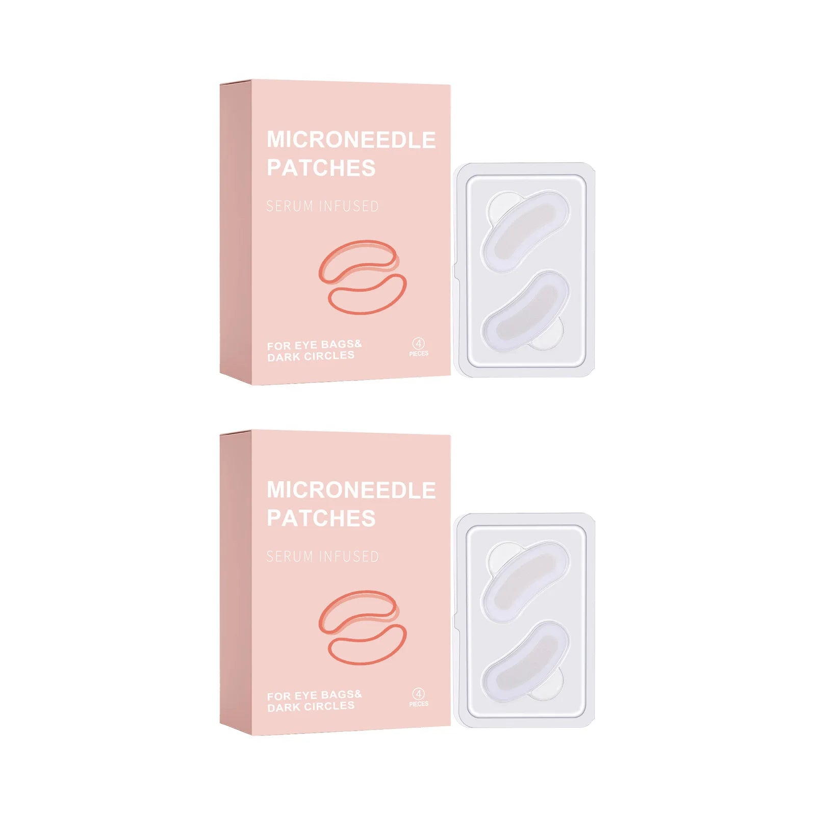 0.25mm Retinol Microneedle Eye Patches Mask Reduce Dark Circle & Eye Bags Anti-Aging Firming Patches Forehead & Smile Line Patch Qme 8 pairs Boxed