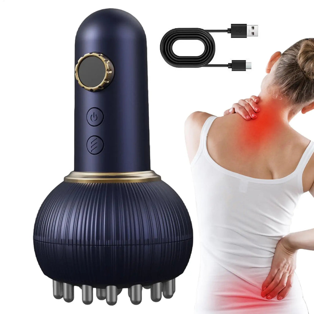 Meridian Massage Brush USB Rechargeable Body Massager Gua Sha Leg Qme