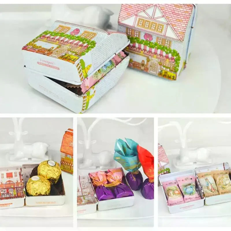 Multi-purpose Organizer Vintage European House-shaped Metal Storage Qme