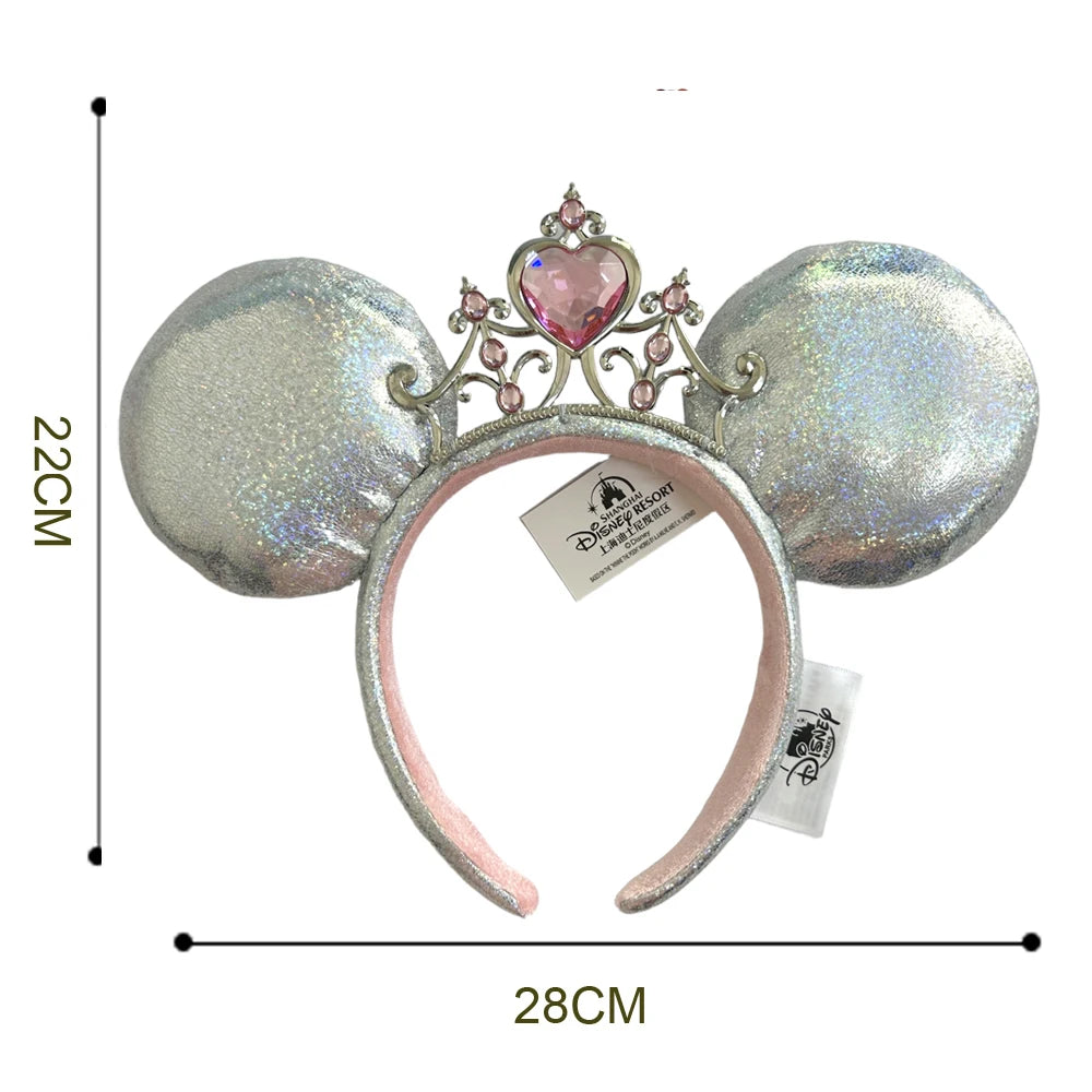 Mickey Mouse Headbands Shiny Crown Headband Glitter Princess Party Decoration Cosplay Hair Accessories Hairband for Women Adult Qme