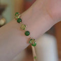 b05 Court Retro Lucky Imitation Hotan Jade Bracelet Vintage Light Luxury Handmade Jewelry Bracelet Women's Girls Jewelry Gift Qme 11