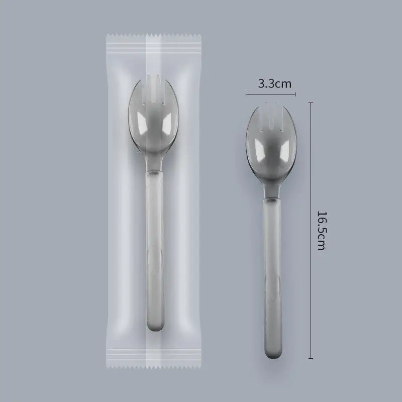 Individually Wrapped Disposable Plastic Utensils Fork Spoon Non Slip Qme C