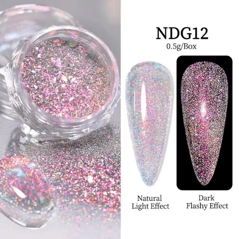 Diamond Nail Powder Supplies Reflective Glitter Sequins Sparkly Flash Qme 01