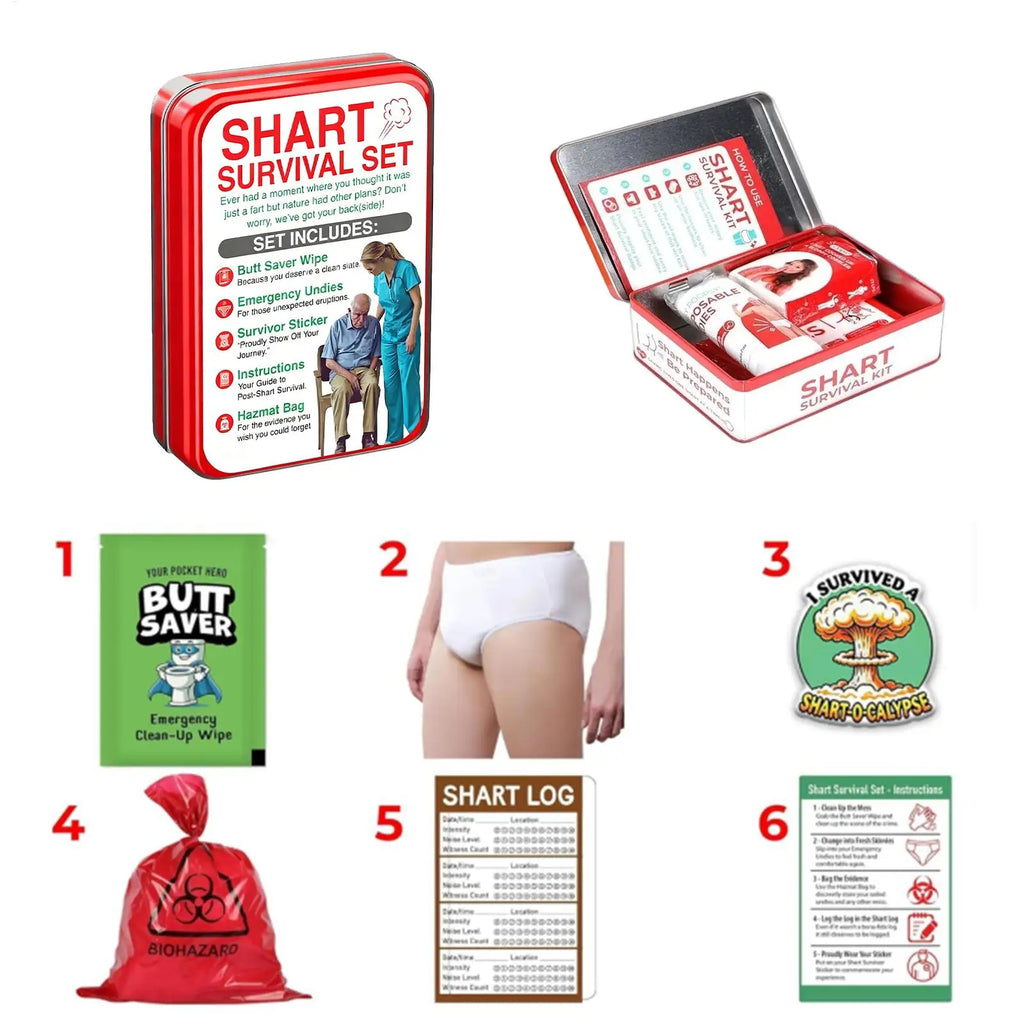 Shart Survival Set Funny Gag Gift 2025 Boyfriend Gifts Disposable Underwear Hazmat Bag Unique Stocking Suffers for Men Qme