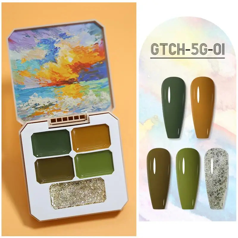 Solid Nail Polish Glue 5 12 16 Colors Manicure Semi Permanent Varnish Qme GTCH-5G-01