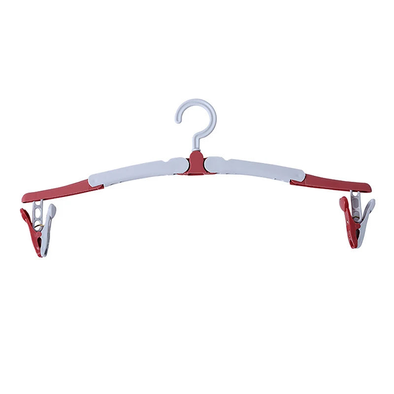 Foldable Baby Clothes Drying Rack Colorful Travel Hangers Portable Qme Red