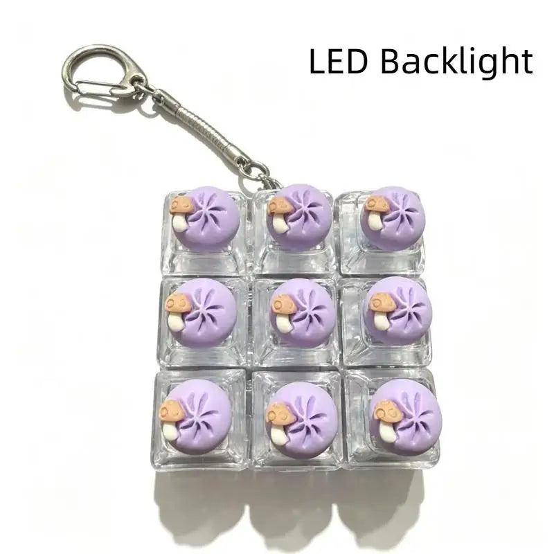 Keyboard Fidget Toy Keychain with LED Light 9 Button Clicker Anti Anxiety Stress Relief Toy for Party Favors Gifts Qme A8 one size