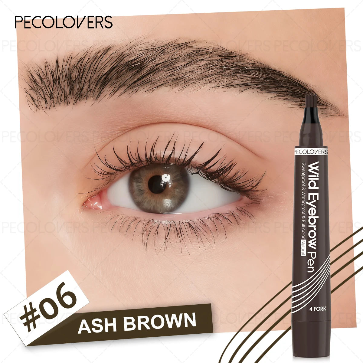 Four-pronged Liquid Eyebrow Pencil Fills Gaps Eyebrows Waterproof Qme 06
