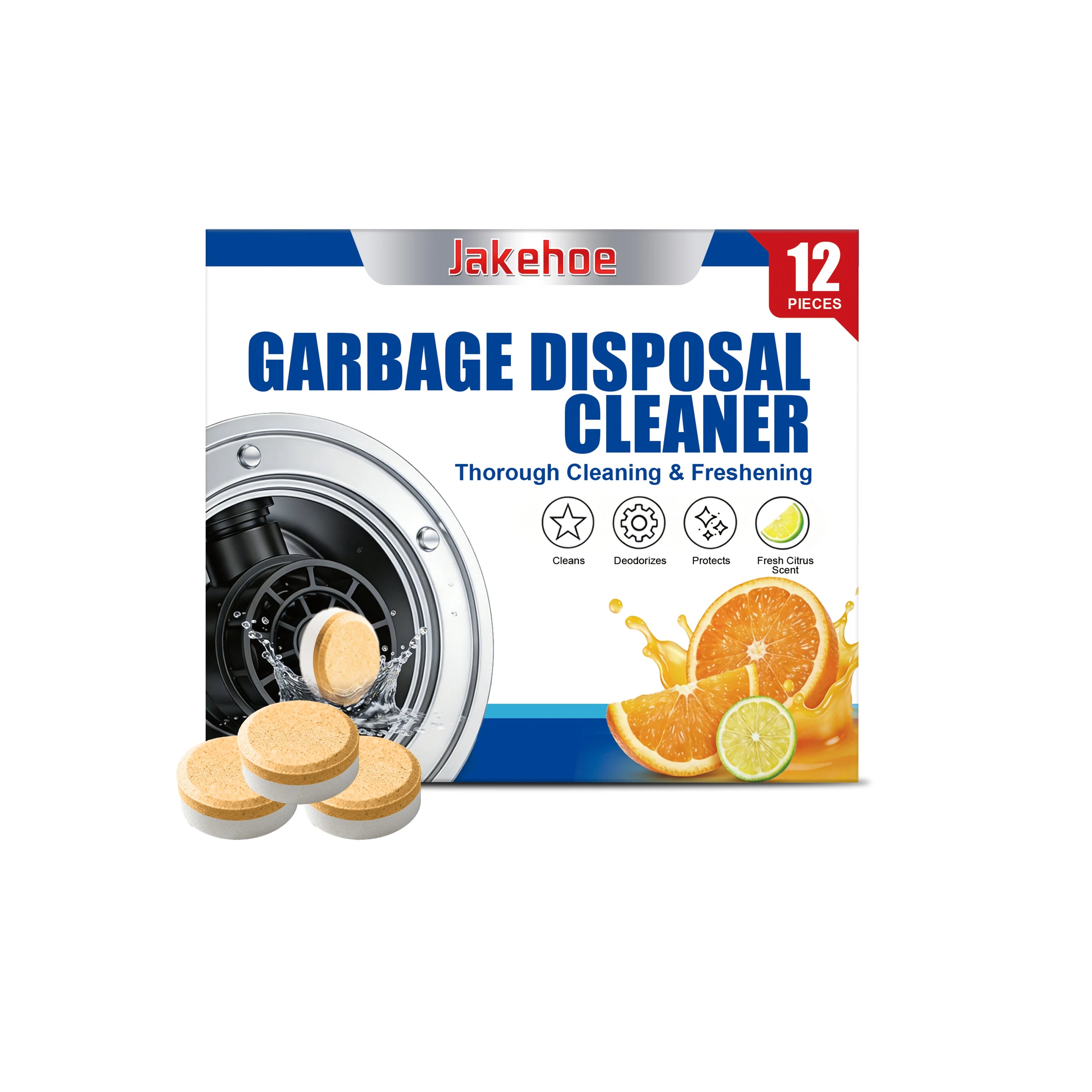 Garbage Disposal Cleaner Thorough Cleaning & Freshening Eliminate Odor Reduce Food Residue Protect Kitchen Deodorization Tablets Qme 12pcs Boxed
