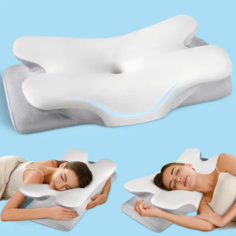 ice silk Butterfly shaped Slow rebound zero point memory pillow with slow rebound protection for cervical spine deep sleep Qme