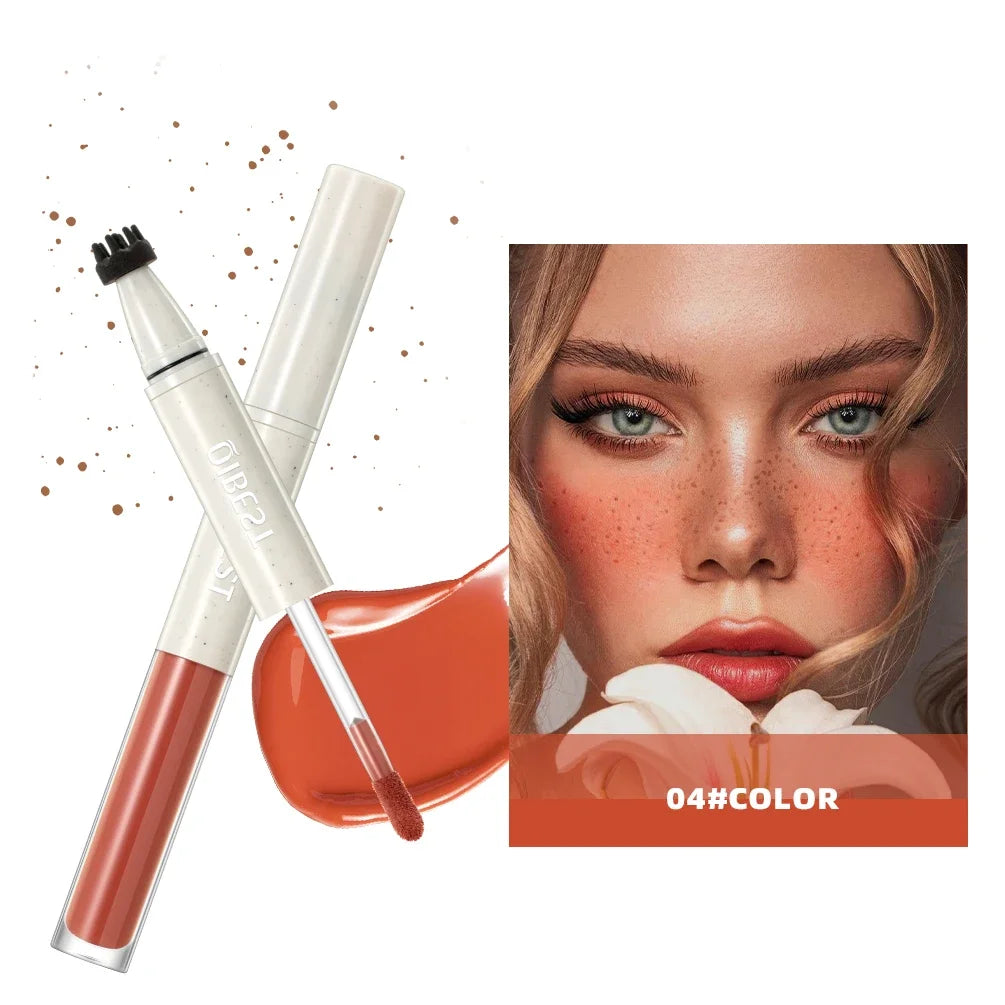 QIBEST Double Ended Natural Simulation Freckles Stamp Pen Liquid Blush 2 In 1 Stick Waterproof Lifelike Fake Freckles Pen Stick Qme 04
