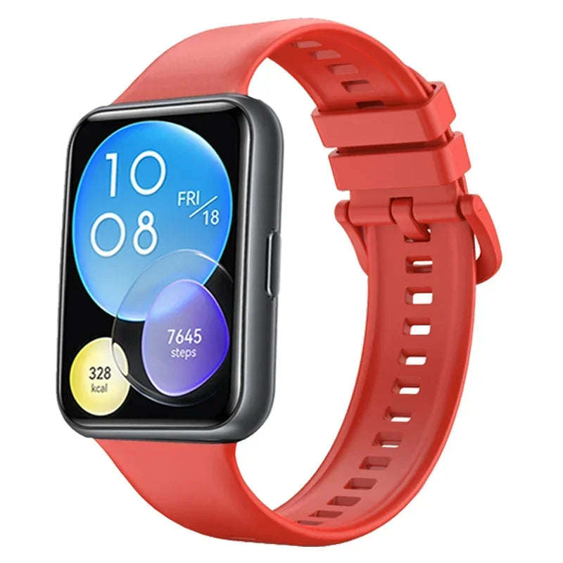 Silicone Band For Huawei Watch FIT 2 Strap smart Wrist watchband metal Buckle sport Replacement bracelet fit2 correa Accessories Qme Red