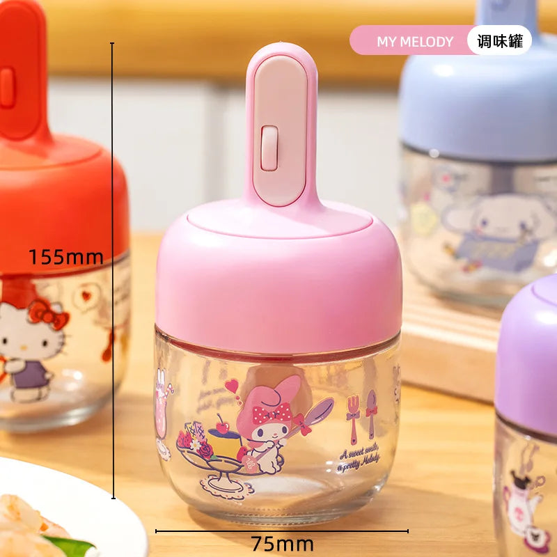 Hello Kitty Kuromi Expandable Seasoning Jars Kitchen & Home Airtight, Moisture-Proof Set Salt-Control Seasoning Portion Bottle Qme 1