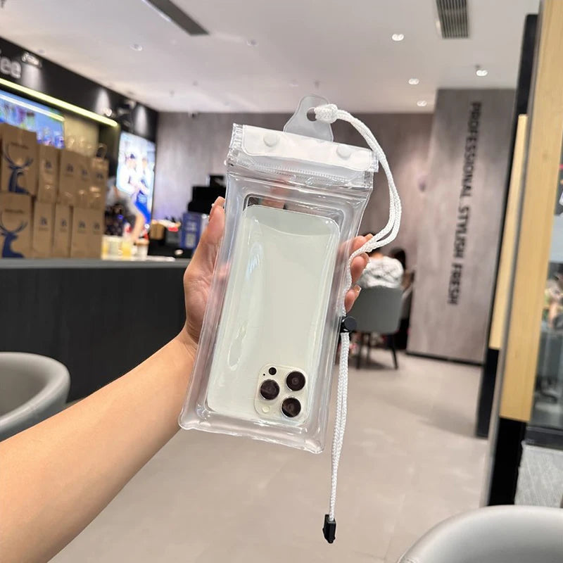 Waterproof Phone Pouch Touch Screen Compatible For Swimming Underwater Photography Neck Hanging Rafting Diving Qme one size White
