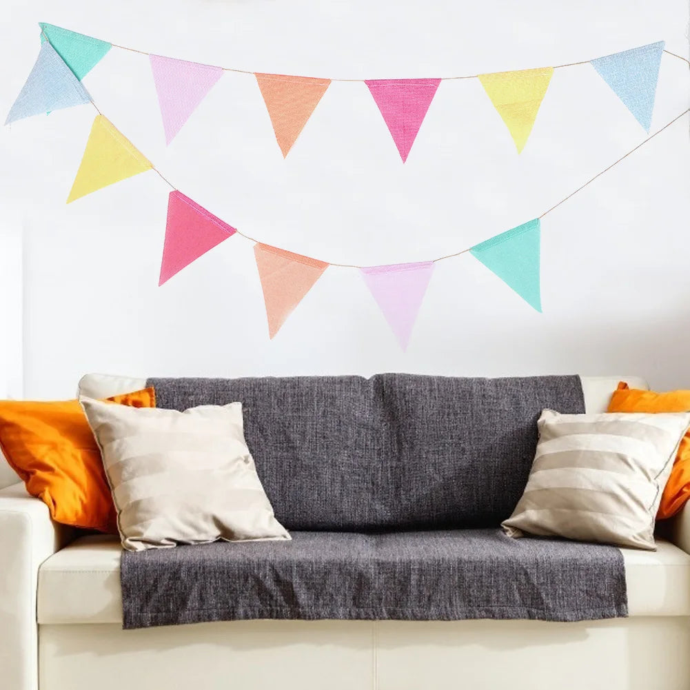 Multicolor Bunting Wedding Bunting Colorful Flag Double Side Colorful Flag Pennants Multicolor Bunting for Celebration Qme