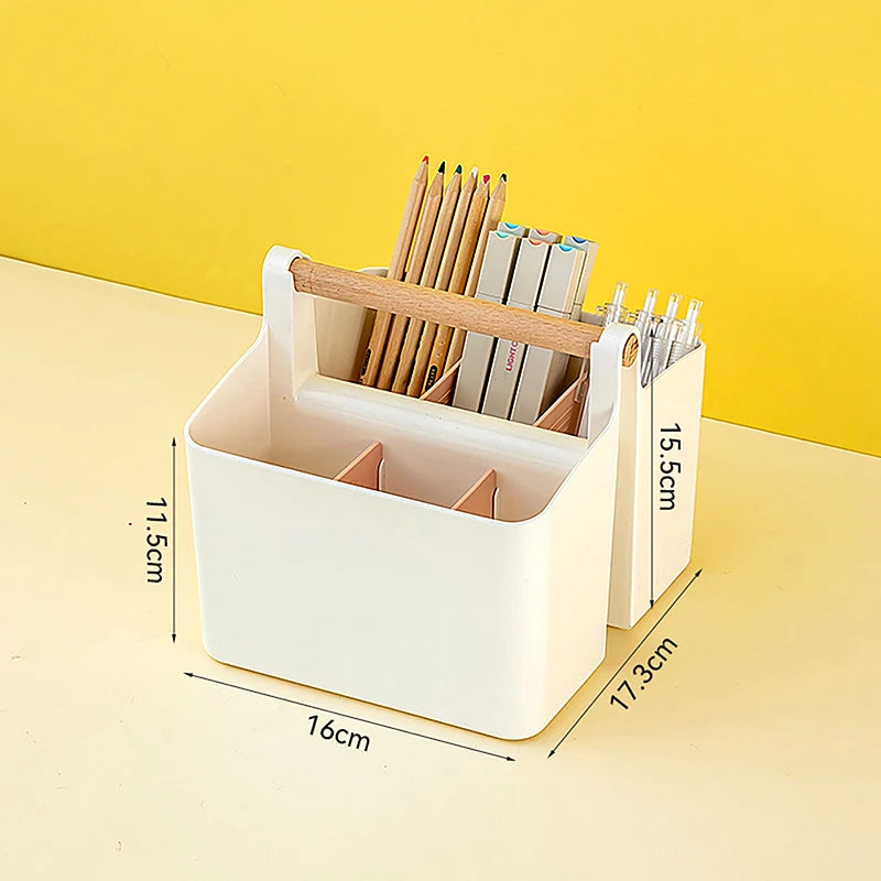 Large Capacity Multifunctional Storage Holder School Office Portable Pen Holder Storage Box Desktop Sundries Storage Basket Qme A1
