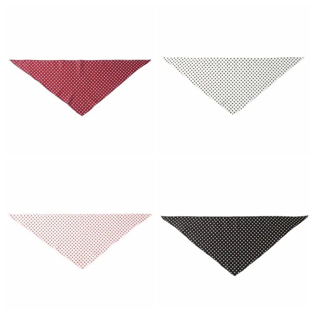Stacked Wear Solid Polka Dots Triangle Scarf Thin Versatile Foulard Qme