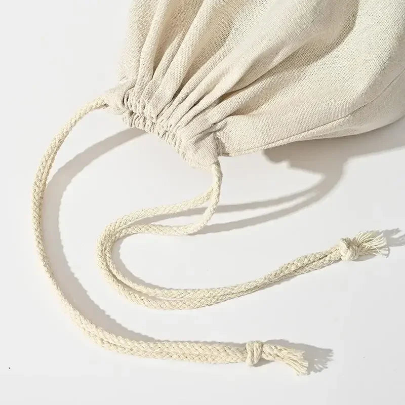 Linen Bread Bag Reusable Baguette Cotton Drawstring Storage Bag Loaf Homemade Bread Fresh Eco Friendly Keeping For Baguette Qme