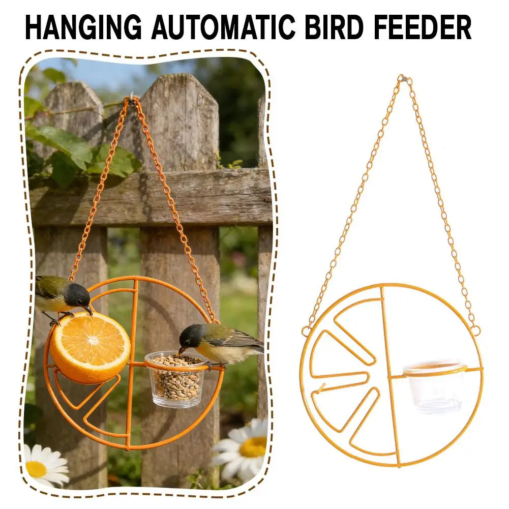 Orange Fruit Oriole Jelly Bird Feeder Slice Outdoor Garden Metal Qme