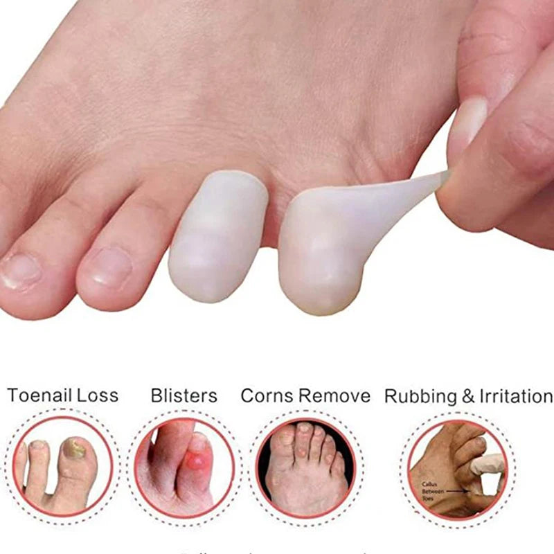 Silicone Gel Tube Bandage Finger Toe Protectors Foot Feet Soothing Qme