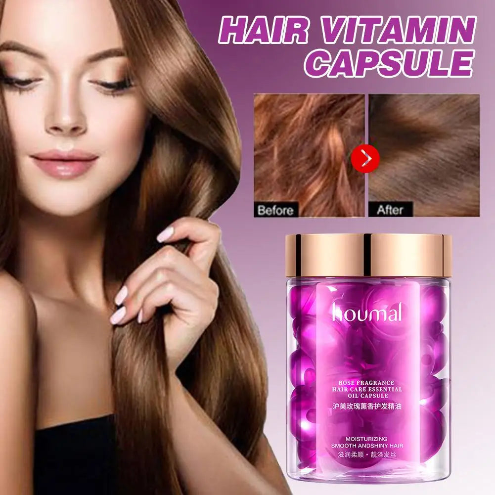 Hair Styling Serum Frizzy Dry Rose Essence Oil Capsules Leave-in Anti Qme