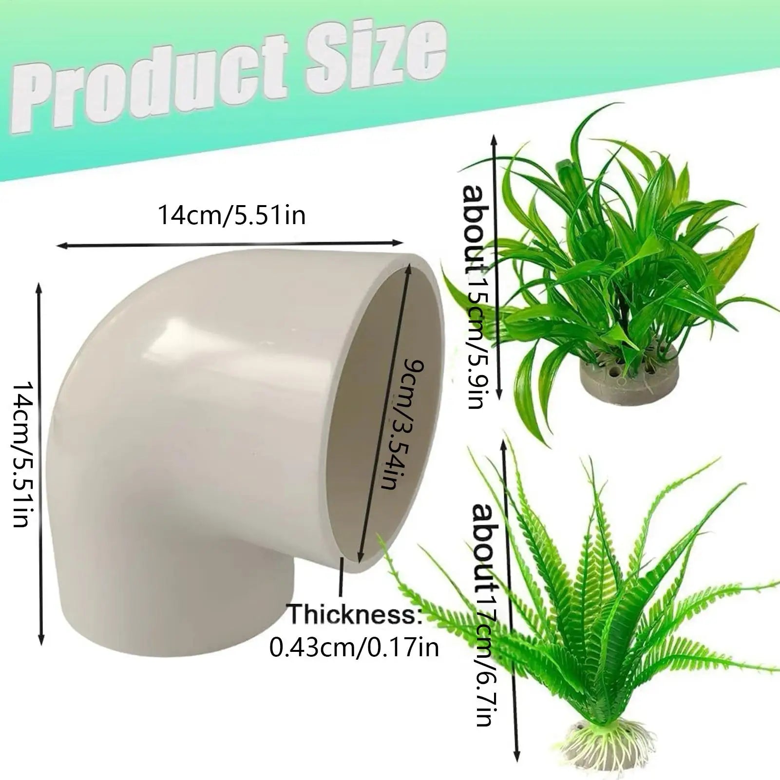 Axolotl Tank Accessories With Fake Plants Tube Small House 3-Piece Aquatic Axolotl Cave For Aquarium For Turtle Clown Crab Dwarf Qme