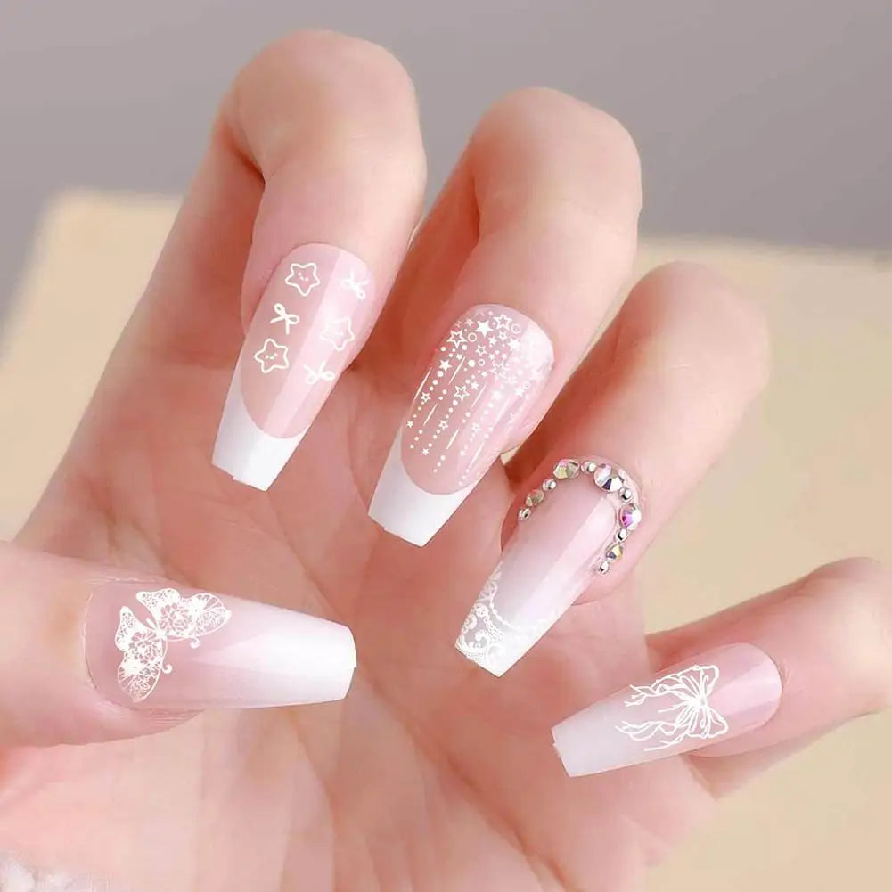 Nail Stamper French Art Clear Silicone Stamping Scraper Round Qme