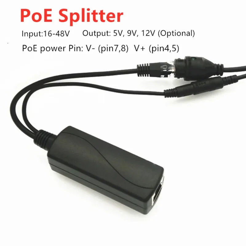 2PCS 100Mbps 48V to 5V2.4A National Standard POE Splitter Micro USB/TYPE-C/dc5.5*2.1 Optional Qme