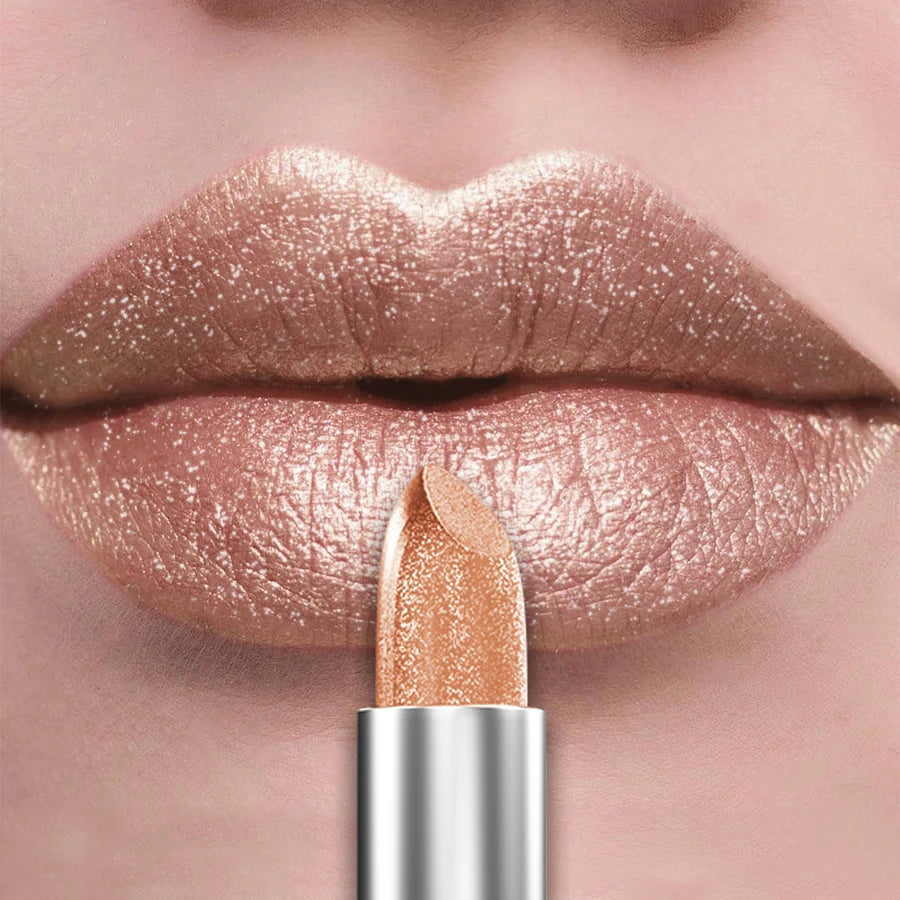 21Colors Bold Intense Glitter Shiny Metallic Lipstick Pearlescent Lip Qme 116