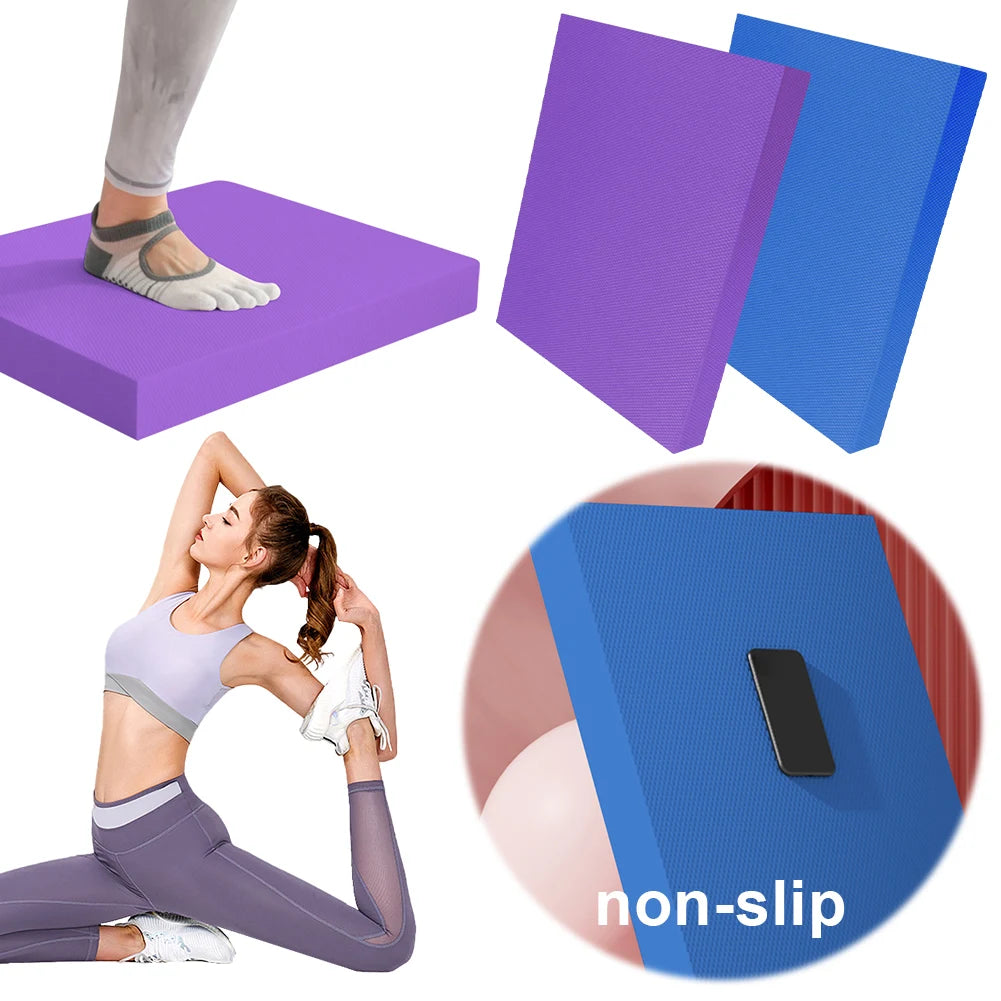 Yoga Balance Pad Thickened Exercise Balance Pad Fitness Balancing Pad Foam Cushion Mat for Yoga Pilates Stretching Qme