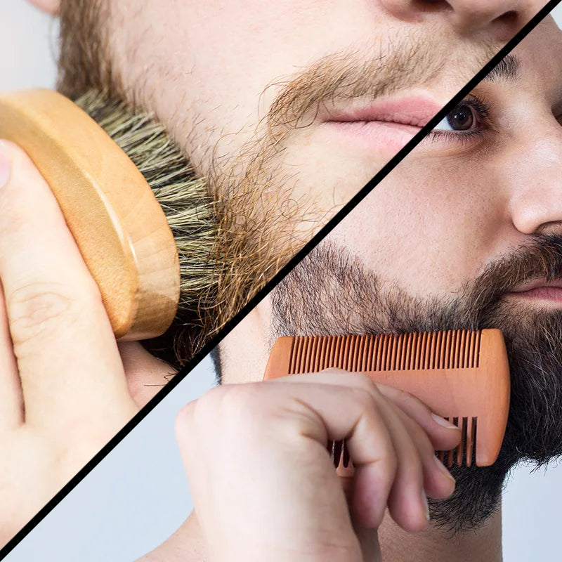 Men's Shaving Brush Boar Bristle Portable Barber Natural Beard Facial Qme