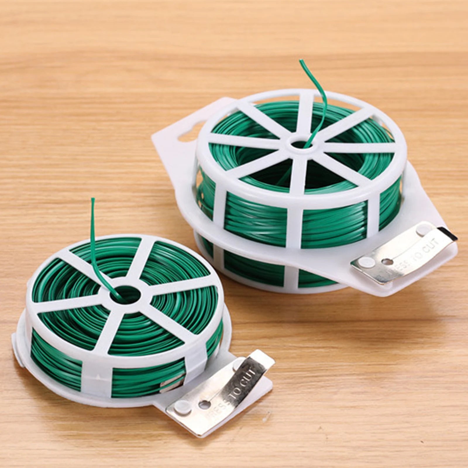 Durable Green Cable Ties with Cutter Reusable Green Twists Ties for Fixing Climbing Plant and Fruit Tree Home Multipropose Strap Qme