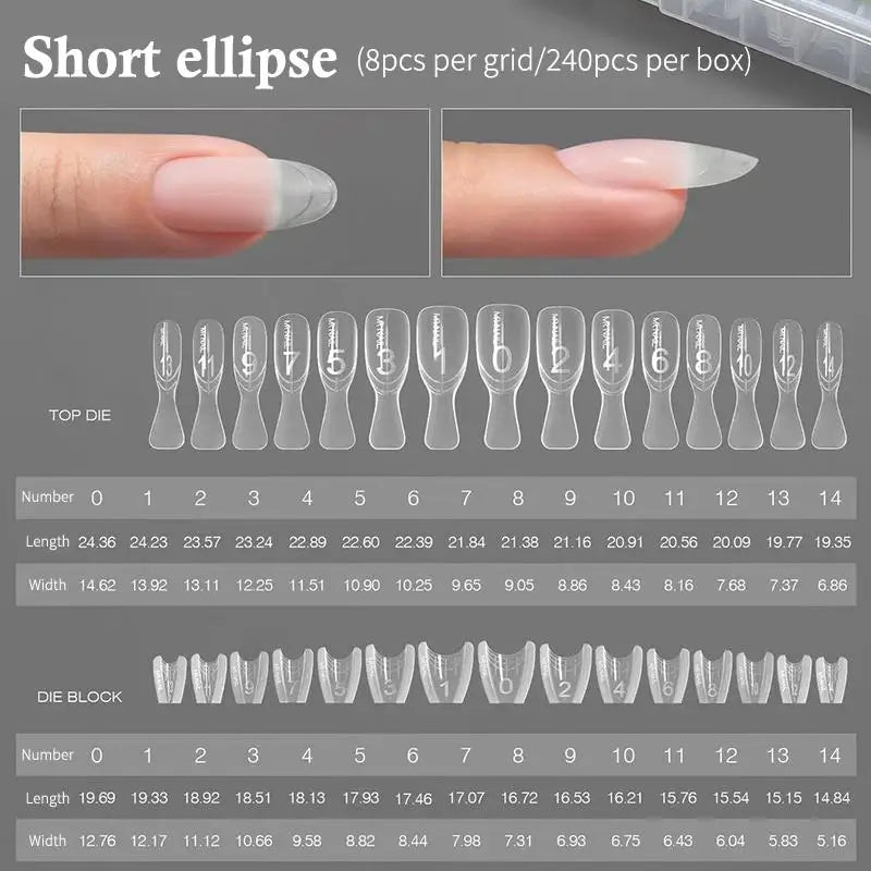 Coffin Nail Extension Forms Dual Mold Reusable DIY Acrylic Gel Qme w558