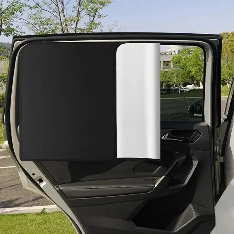 2Pcs Car Side Window Sun Shade Magnet Privacy Curtains UV Reflection Anti Glare UV Block Sunshade for Front/Back Window Qme