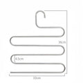 5-layer S-shaped Stainless Steel Trouser Rack Multifunctional Hanger Space-saving Non-slip Pants Storage Accessories Qme silver 3pcs