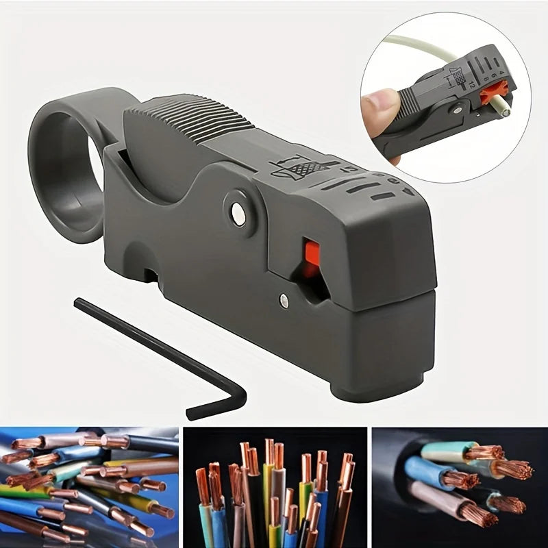 1pc Automatic Multifunctional Wire Stripper And Crimping Tool With Hex Wrench, Plastic Handle Wire Cutter, Double-Blade Wire Str Qme