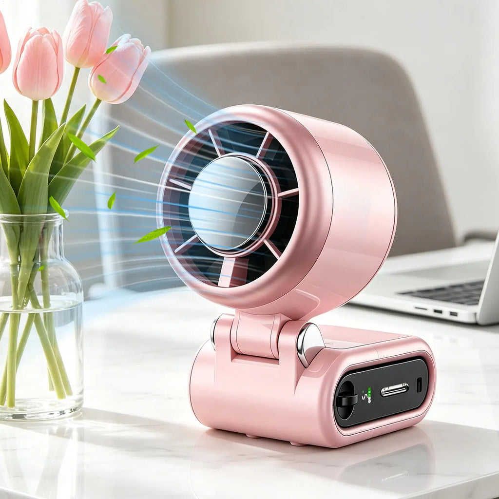 Mini Fan Handheld Digital Display Rechargeable Foldable Folding Handheld Cooling Fan For Outdoor Travel Camping Fishing Hiking Qme