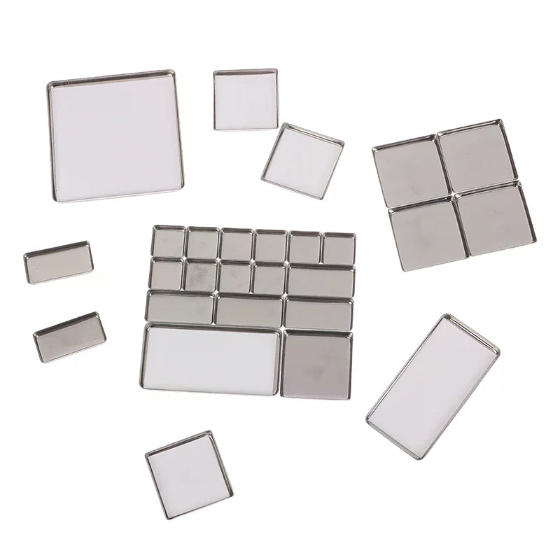 Watercolor Box Packaging Grid Travel Magnetic Aluminum Palette Qme