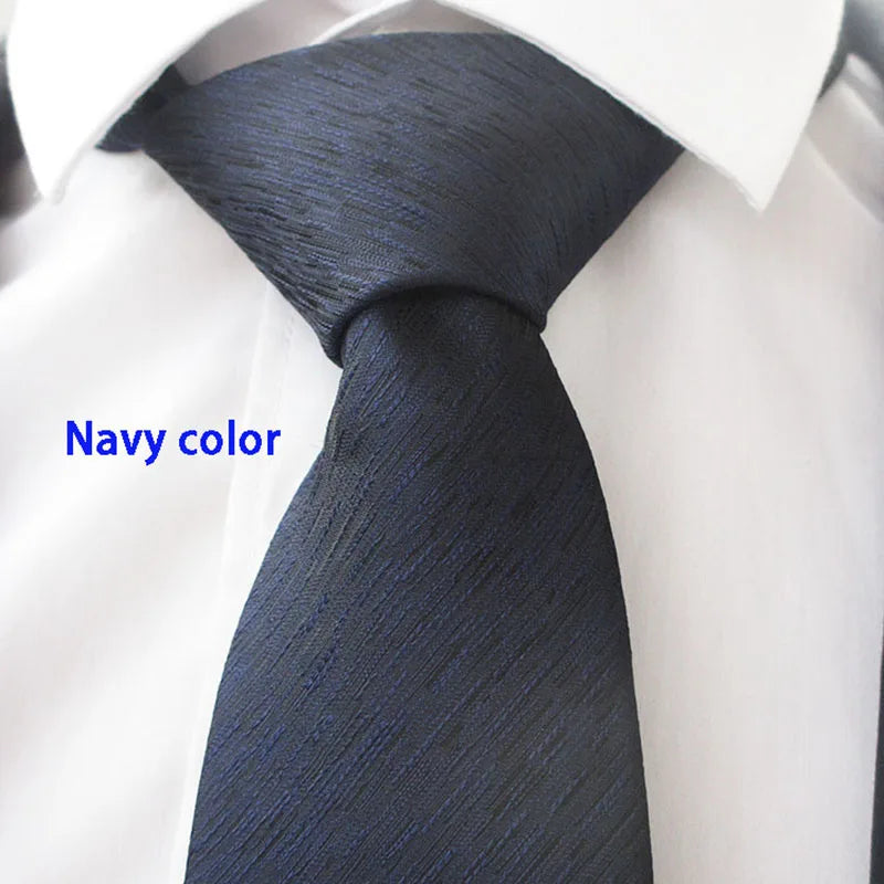 Wide Silk Polyester Necktie Jacquard Custom Classic Formal Twill Qme Navy Blue