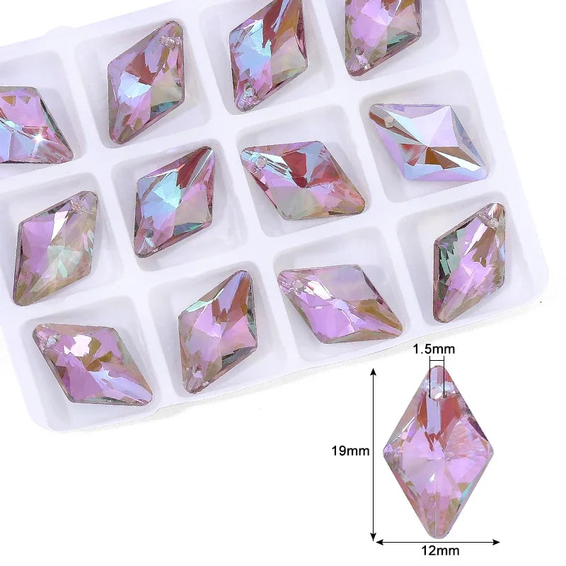 Charming Crystal Pendant Multi Shaped Rhinestone Pendant Crystal Jewelry Accessories Crafts Stone for Earrings Bracelet Making Qme 4-12pcs
