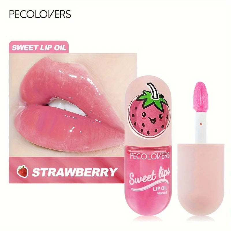 Strawberry Moisturizing Lip Gloss Peach Waterproof Glossy Long Qme 02