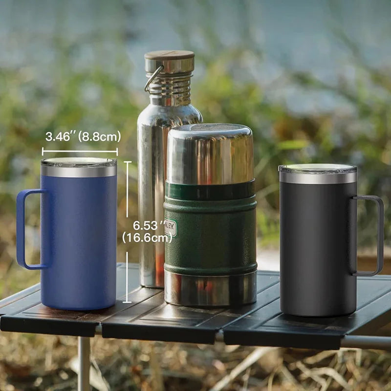 680ml Stainless Steel Coffee Cup Thermos Mug Leak-Proof Thermos Travel Thermal Vacuum Flask Insulated Cup Water Bottle Qme