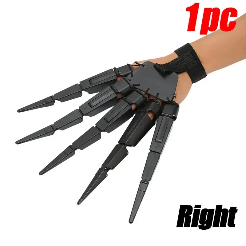 Halloween Articulated Fingers Fake Fingers Scary Skeleton Hand Cosplay Finger Glove Realistic Horror Ghost Claw Prop Party Decor Qme Right 14x19.2cm