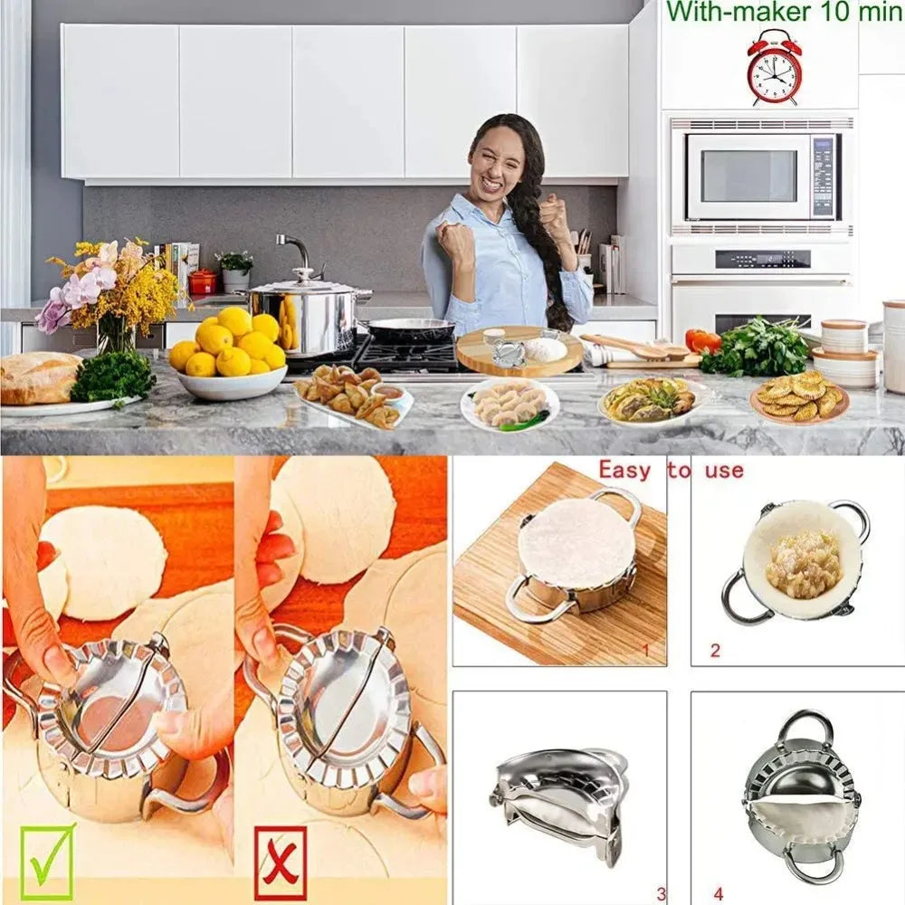 Stainless Steel Dumpling Maker Skin Mold Ravioli Press Pie Making Qme
