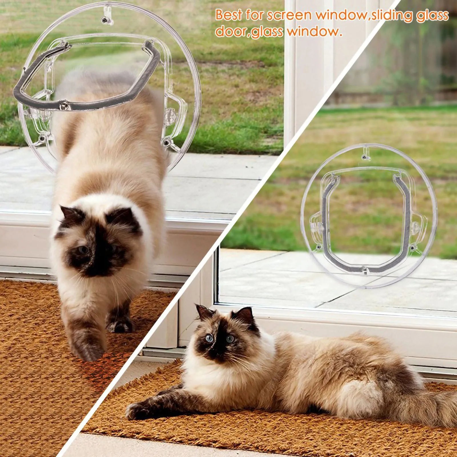 4 Way Locking Cat Flap Door Pet Access Hole Flexible Small Pet Door For Cats Small Dogs Puppy Indoor Outdoor Entry Exit Gate Qme