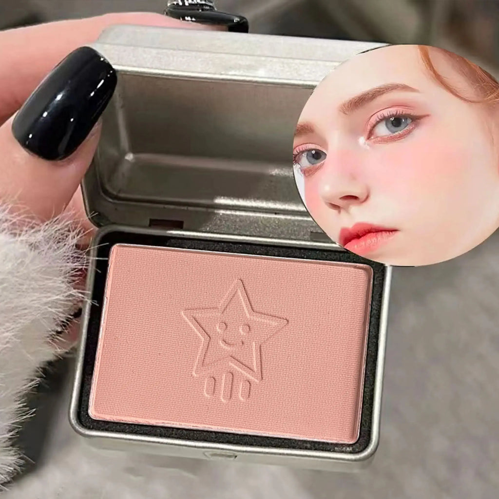 4 colors available iron box monochrome blush, peach color brightening skin tone matte blush plate, modify the outline color does Qme 02