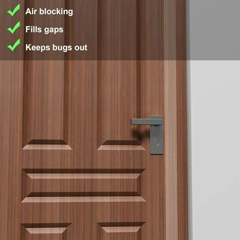 T-Shape Door Draft Stopper Dustproof Soundproof Self-adhesive Seal Strip Door Window Gap Windproof Silicone Weather Stripping Qme