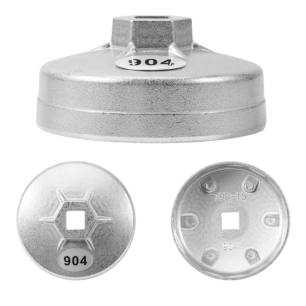 Oil Filter Wrench Socket Remover Tool 79mm 15 Flute Aluminum Oil Filter Wrench Cartridge Car Socket Remover Tool Qme