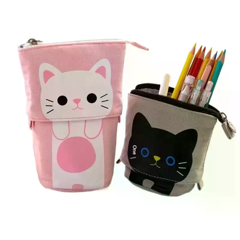 Retractable Pencil Case Kawaii DIY Printed Pen Large Capacity Holder Qme