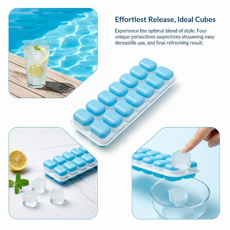 14 Grid Cube Tray Silicone Mold Square Maker Non-toxic Durable Bar Qme